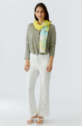 Yellow Green Lemon Print Scarf