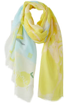 Yellow Green Lemon Print Scarf