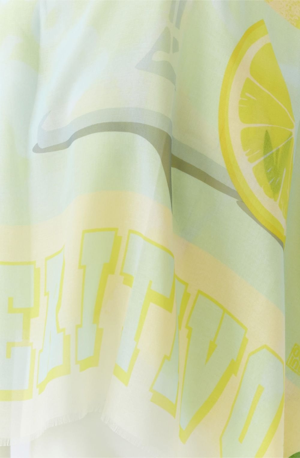 Yellow Green Lemon Print Scarf