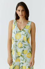 Yellow Lemon Print Silk Touch Sleeveless Top