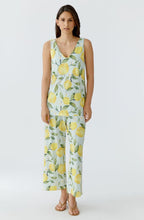 Yellow Lemon Print Silk Touch Sleeveless Top