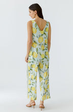 Yellow Lemon Print Silk Touch Sleeveless Top
