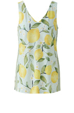 Yellow Lemon Print Silk Touch Sleeveless Top
