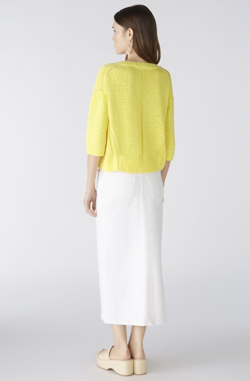 Yellow Ribbon Knitted V Neck Top