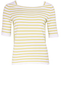 Yellow White Striped Knit Top