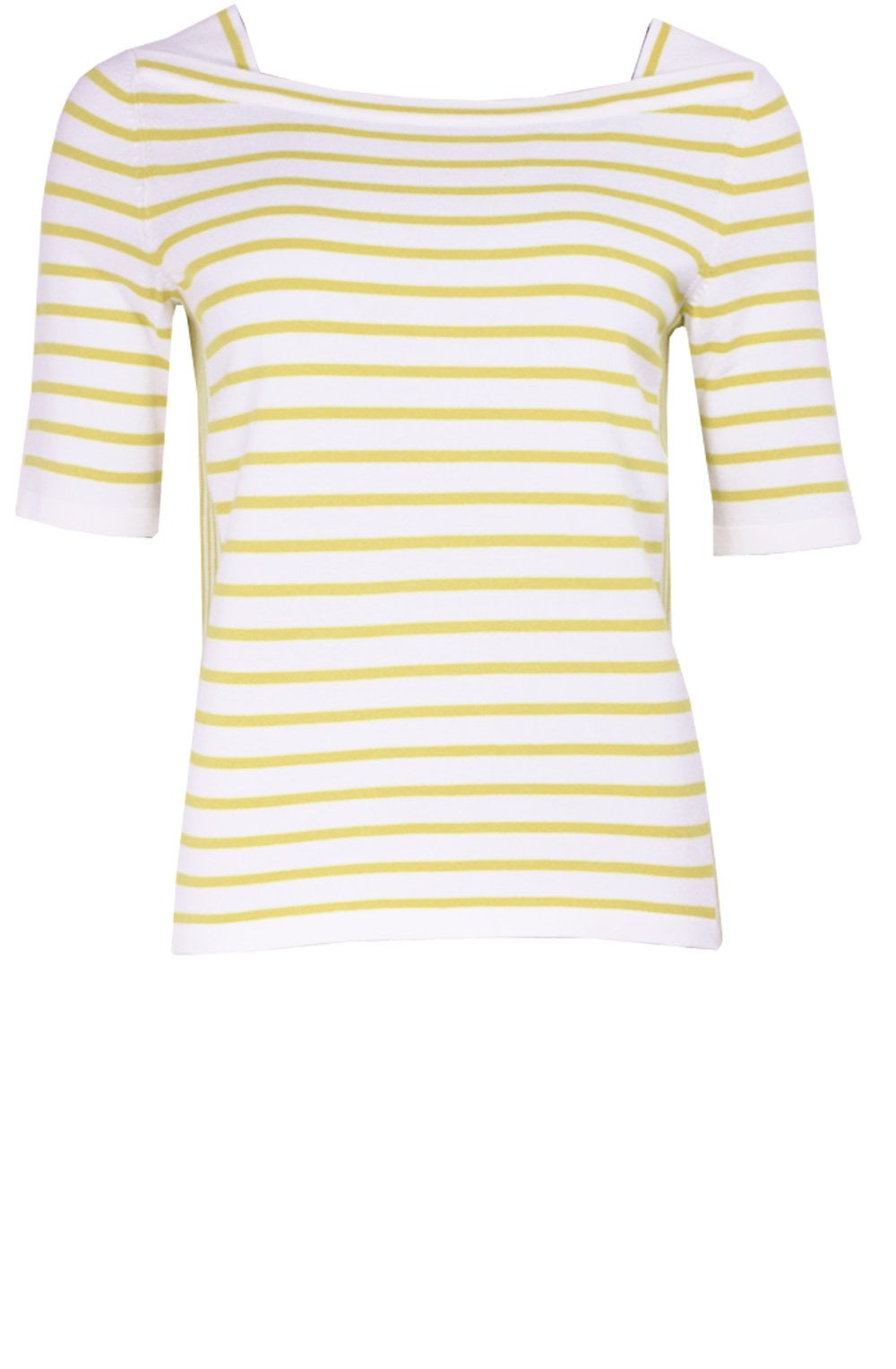 Yellow White Striped Knit Top