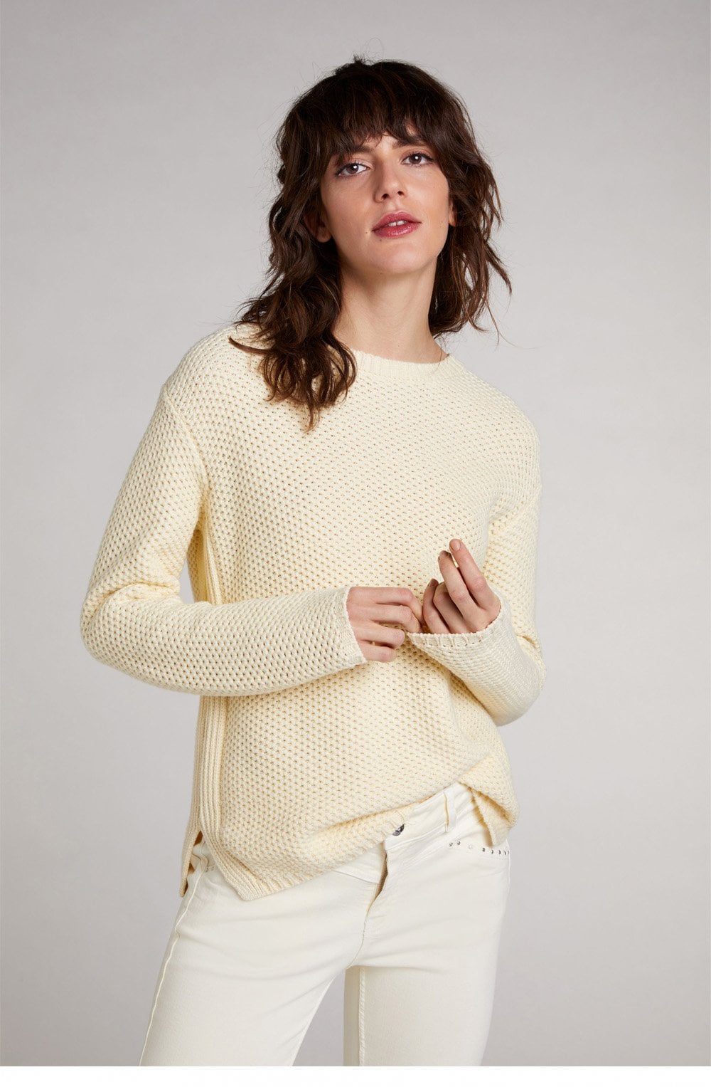 Yellow Woven Knit Jumper