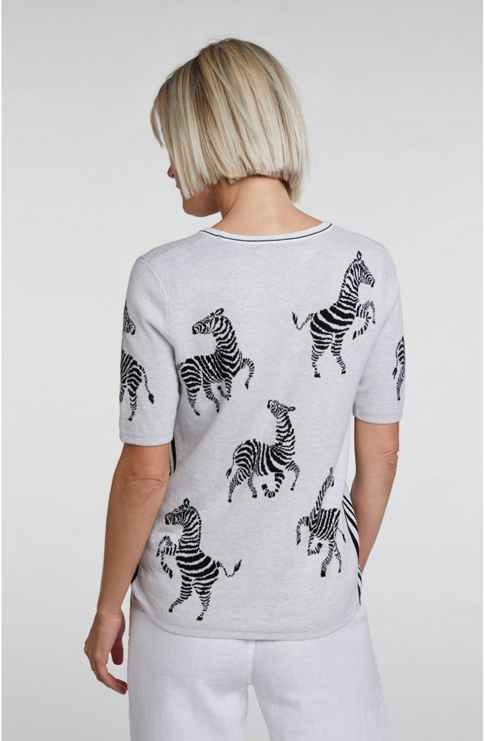 Zebra Design Knit Jumper