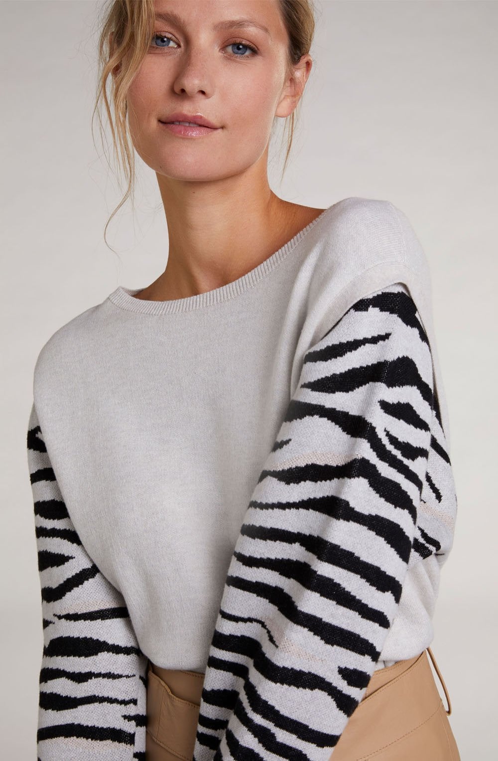 Zebra Print Detailed Jumper