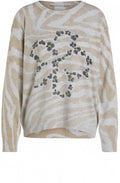 Zebra Print Floral Design Jumper