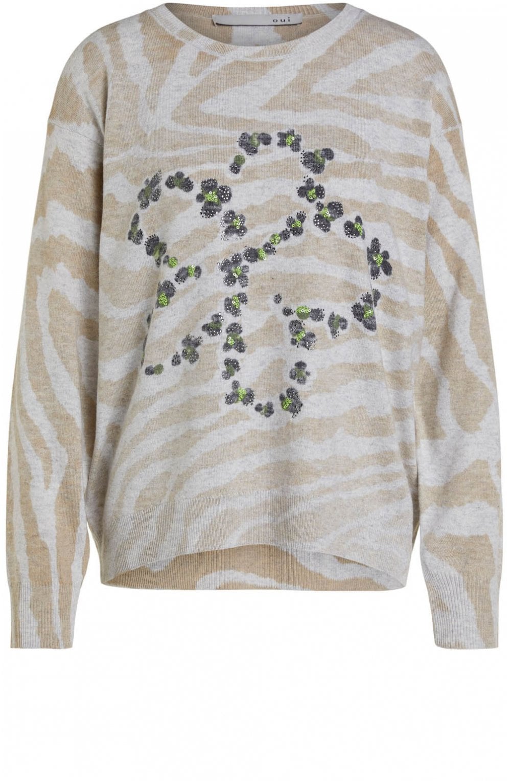 Zebra Print Floral Design Jumper