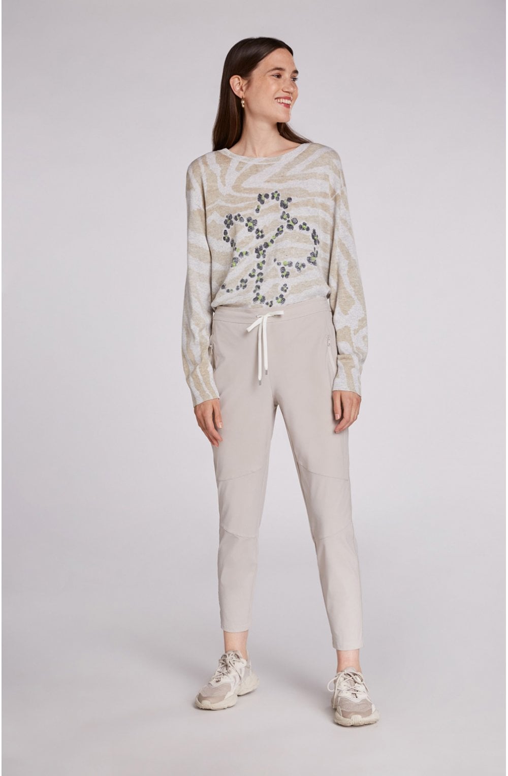 Zebra Print Floral Design Jumper