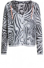 Zebra Print Hooded Cardigan