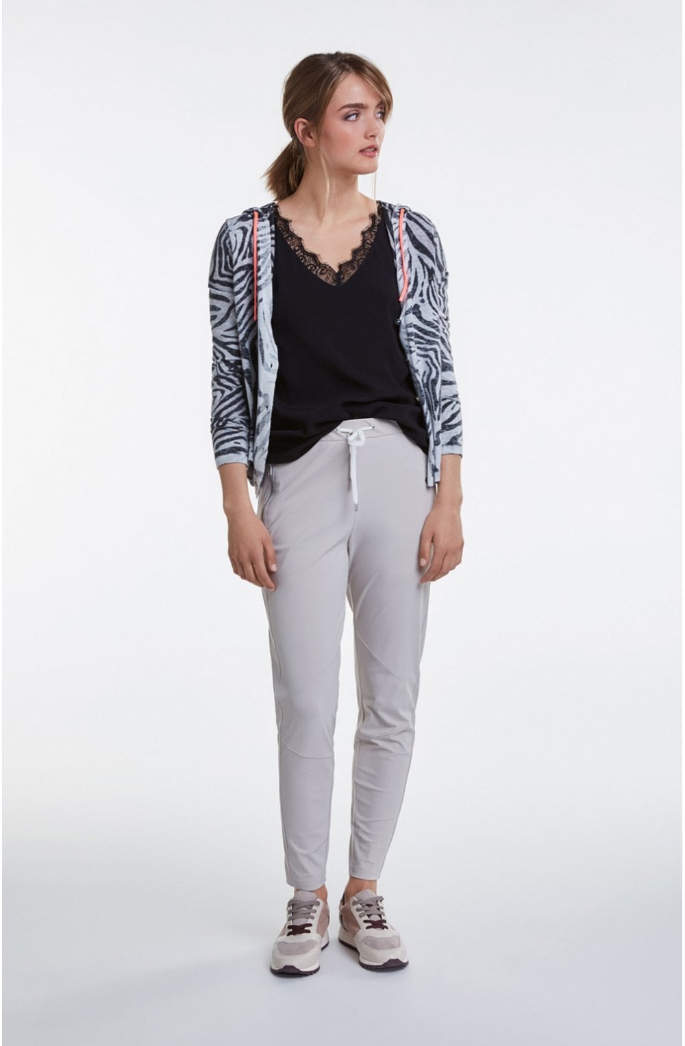 Zebra Print Hooded Cardigan