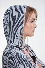 Zebra Print Hooded Cardigan