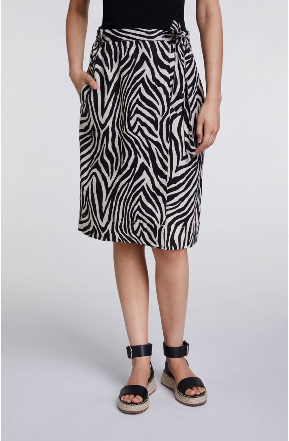 Zebra Print Wrap Skirt