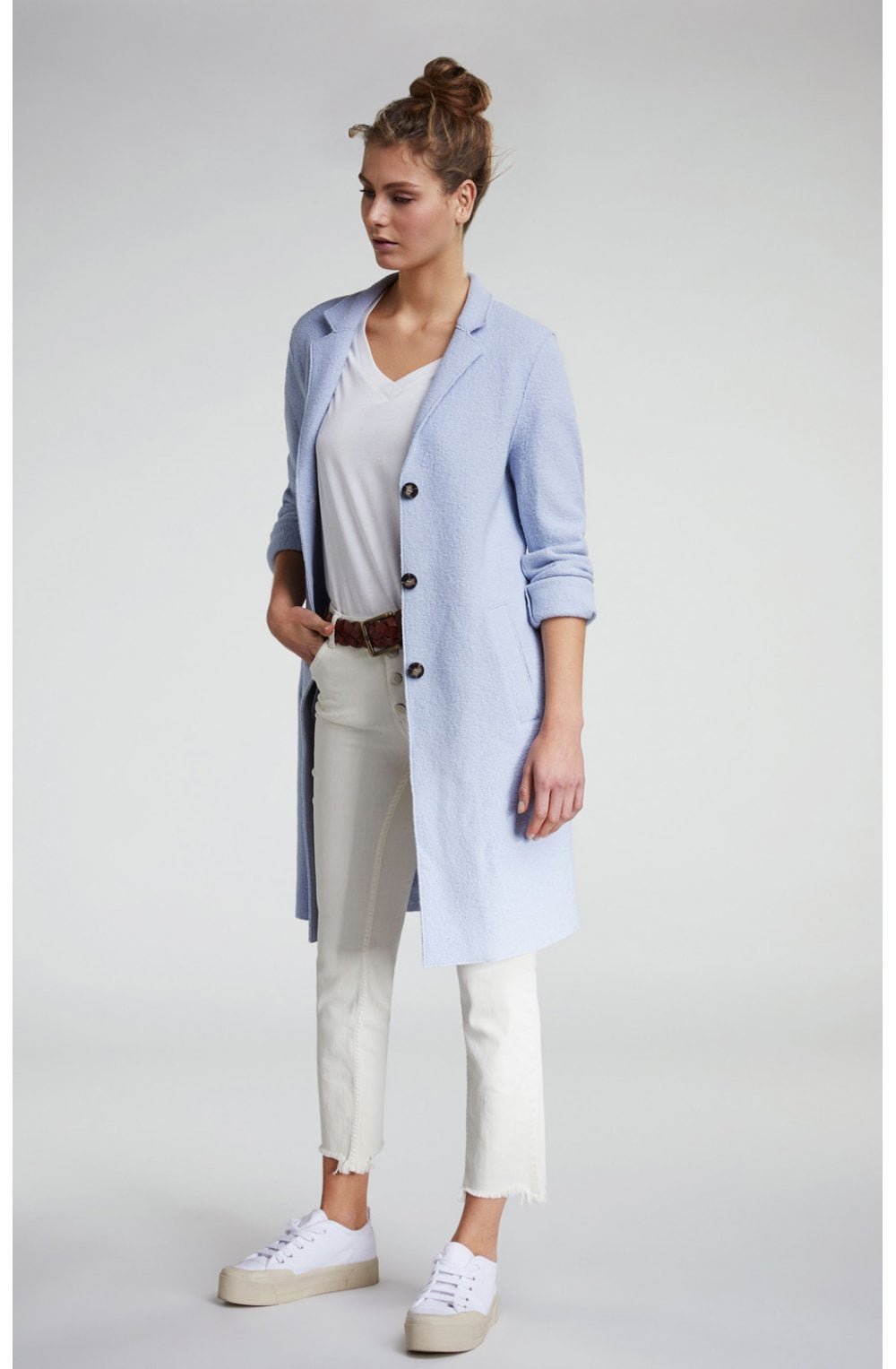 Zen Blue Boiled Wool Coat