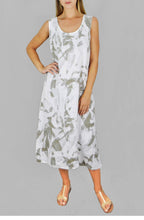 Patterned Linen Dress