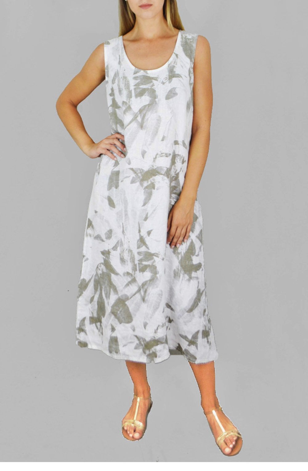 Patterned Linen Dress