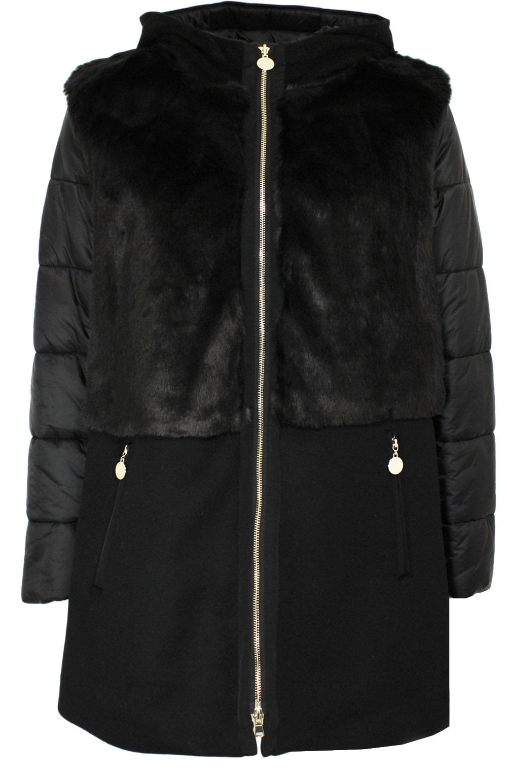 Affabile Faux Fur Panel Coat