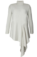 Off Draped Hem Sweater