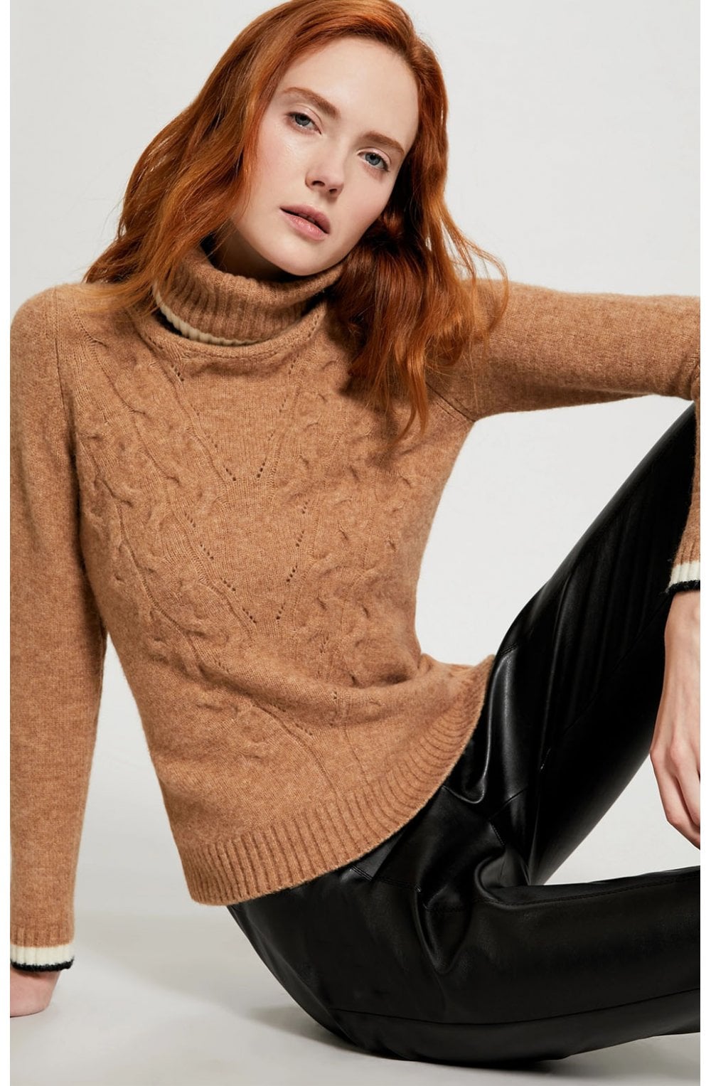 Roll Neck Cable Knit Jumper