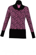 Pink and Black Marbled Roll Neck Jumper