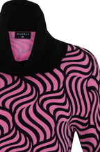 Pink and Black Marbled Roll Neck Jumper