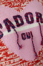 Red and White J'Adore Oui Tasseled Jumper