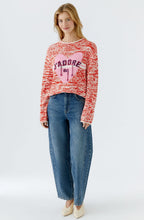 Red and White J'Adore Oui Tasseled Jumper