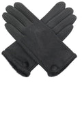 Black Faux Fur Trimmed Gloves