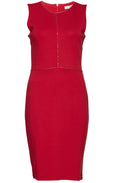 Red Fine Metallic Detailed Dress