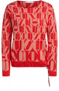 Red Oui Print Knit Jumper