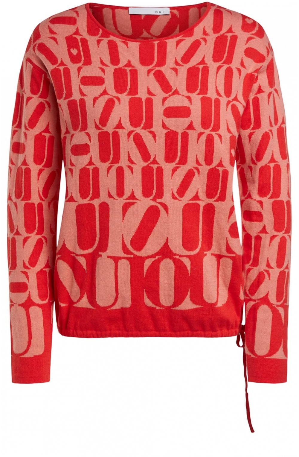 Red Oui Print Knit Jumper