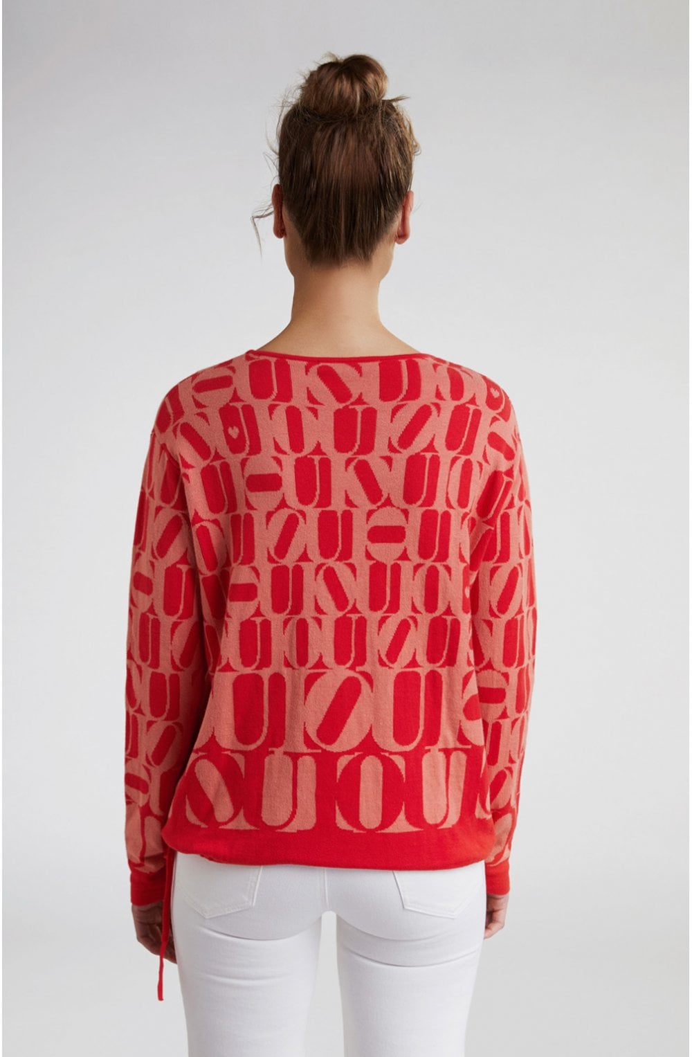 Red Oui Print Knit Jumper