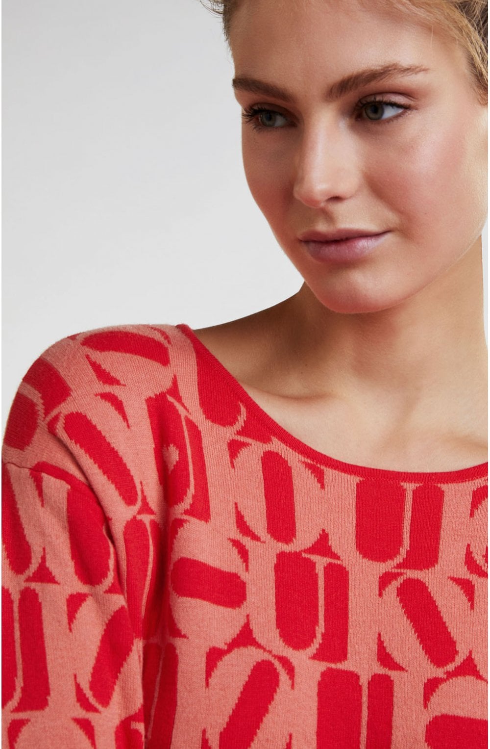 Red Oui Print Knit Jumper