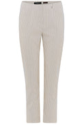 Bella Beige Stripe ankle Grazer Trousers