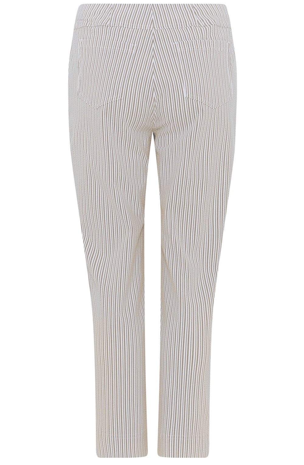 Bella Beige Stripe ankle Grazer Trousers