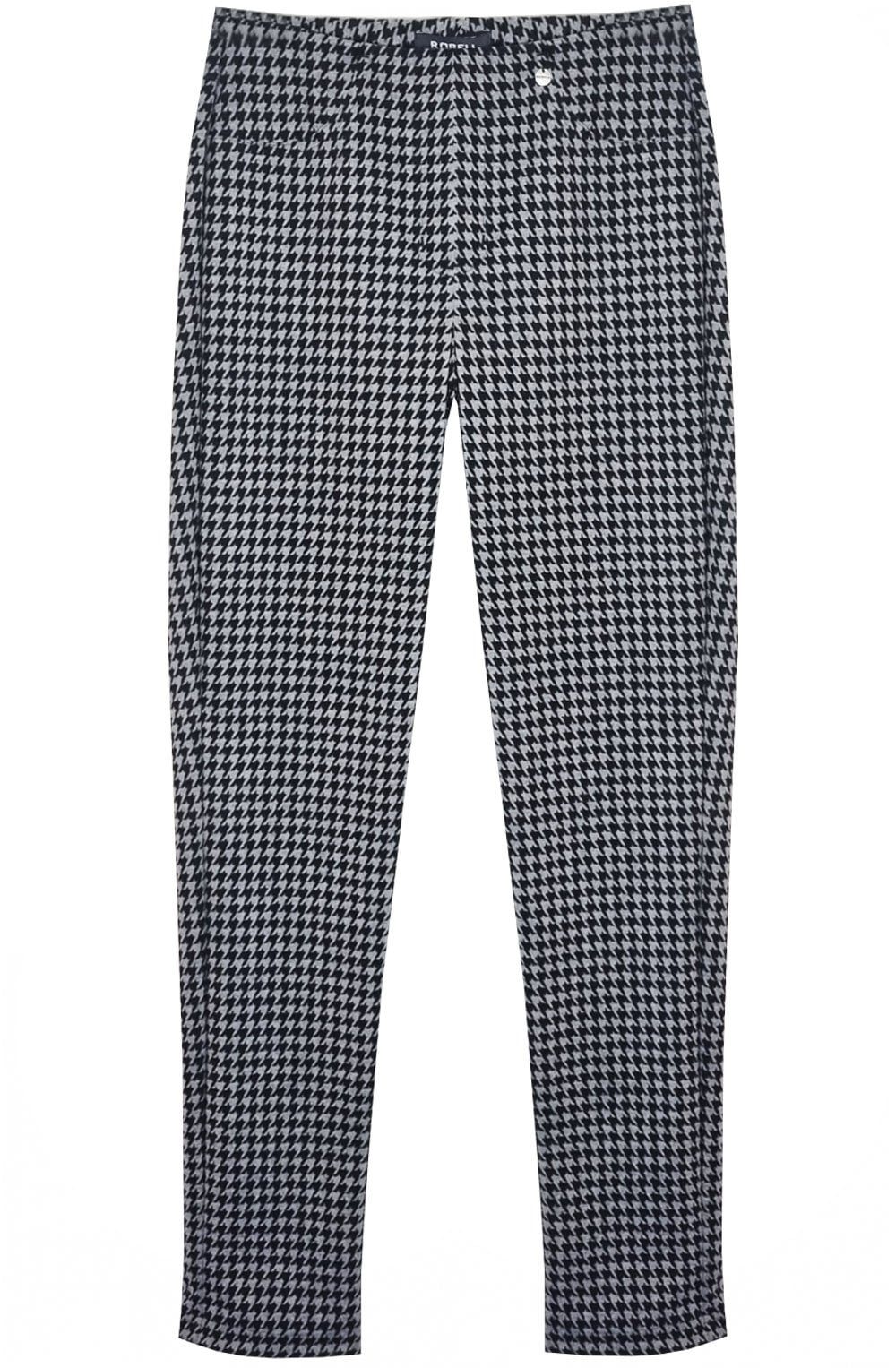 Bella Grey Houndstooth Velour Trousers