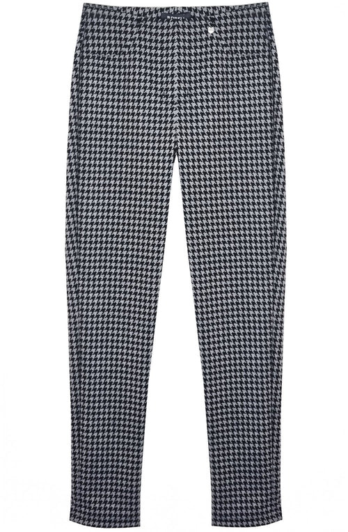 Bella Grey Houndstooth Velour Trousers