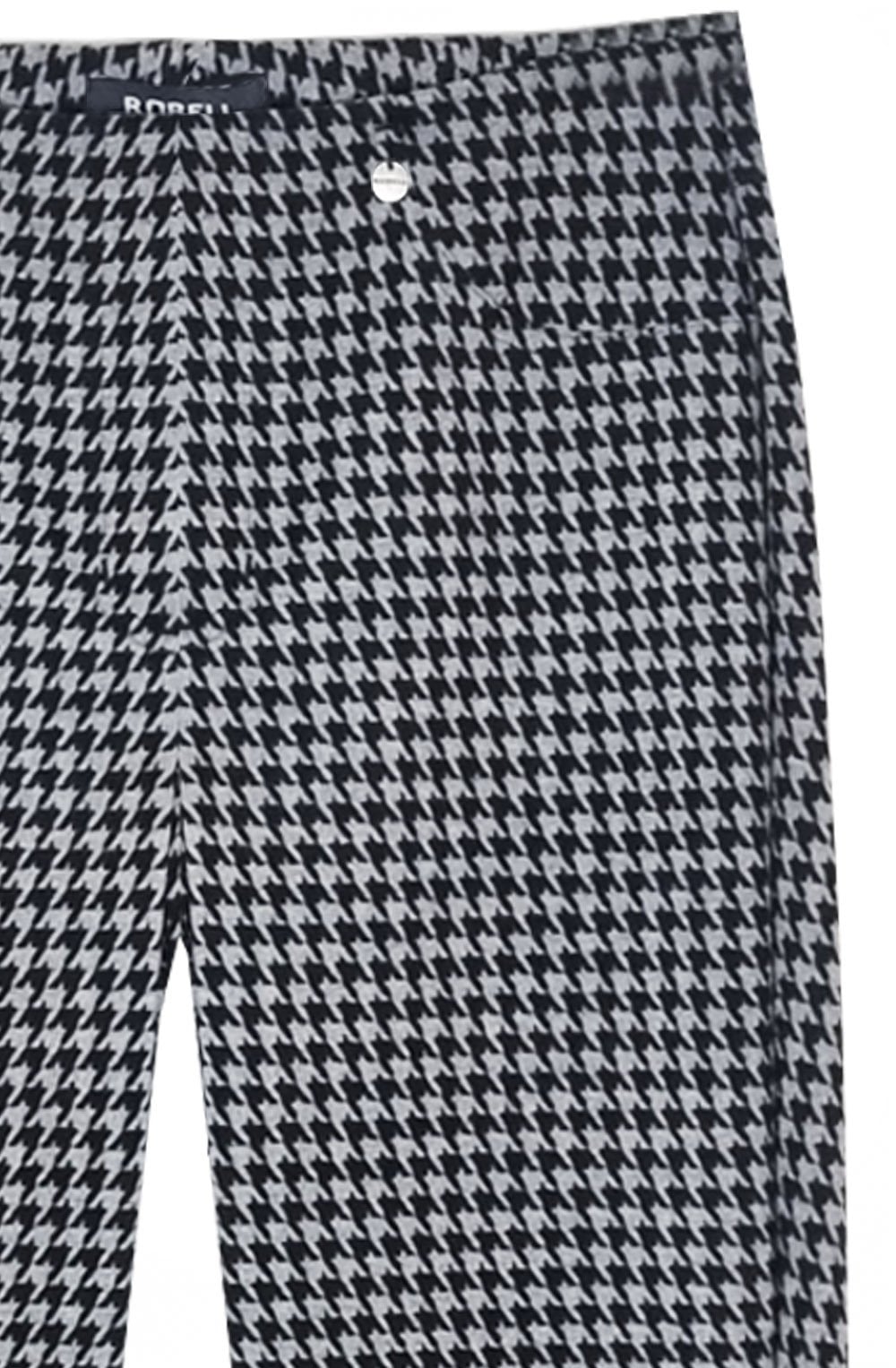 Bella Grey Houndstooth Velour Trousers