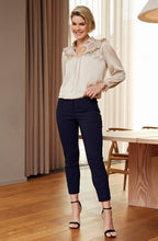Bella Navy ankle grazer Trousers