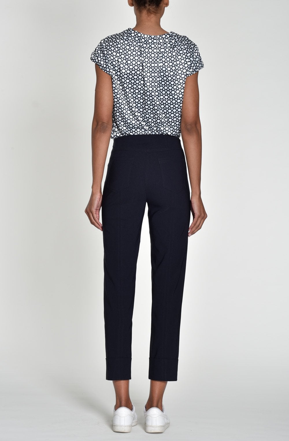 Bella Navy ankle grazer Trousers