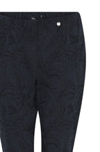 Bella Navy Floral Jacquard Trousers