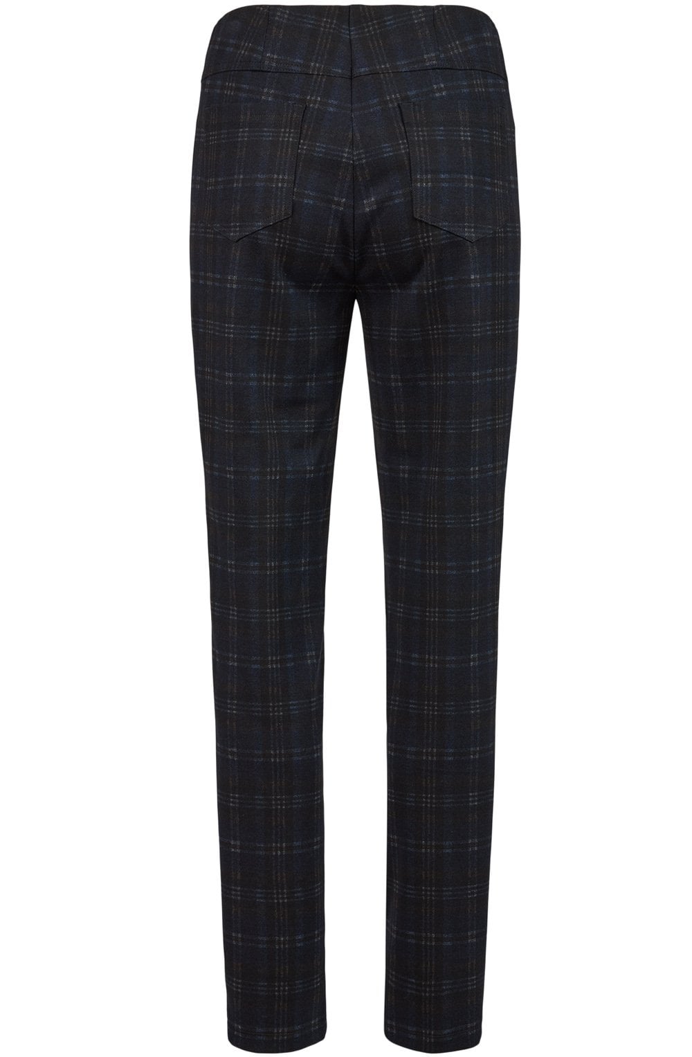 Bella navy Tartan Check Trousers