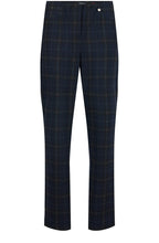 Bella Navy Tartan Check Trousers