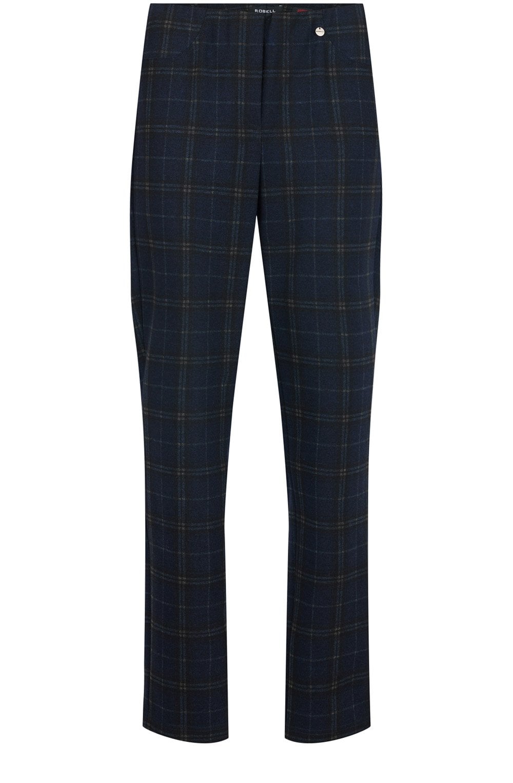 Bella Navy Tartan Check Trousers