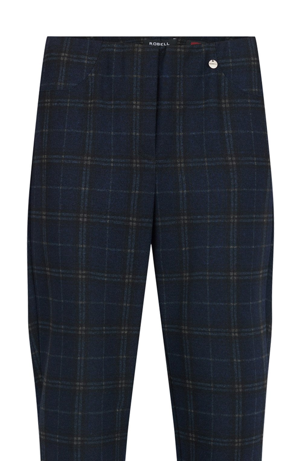 Bella Navy Tartan Check Trousers