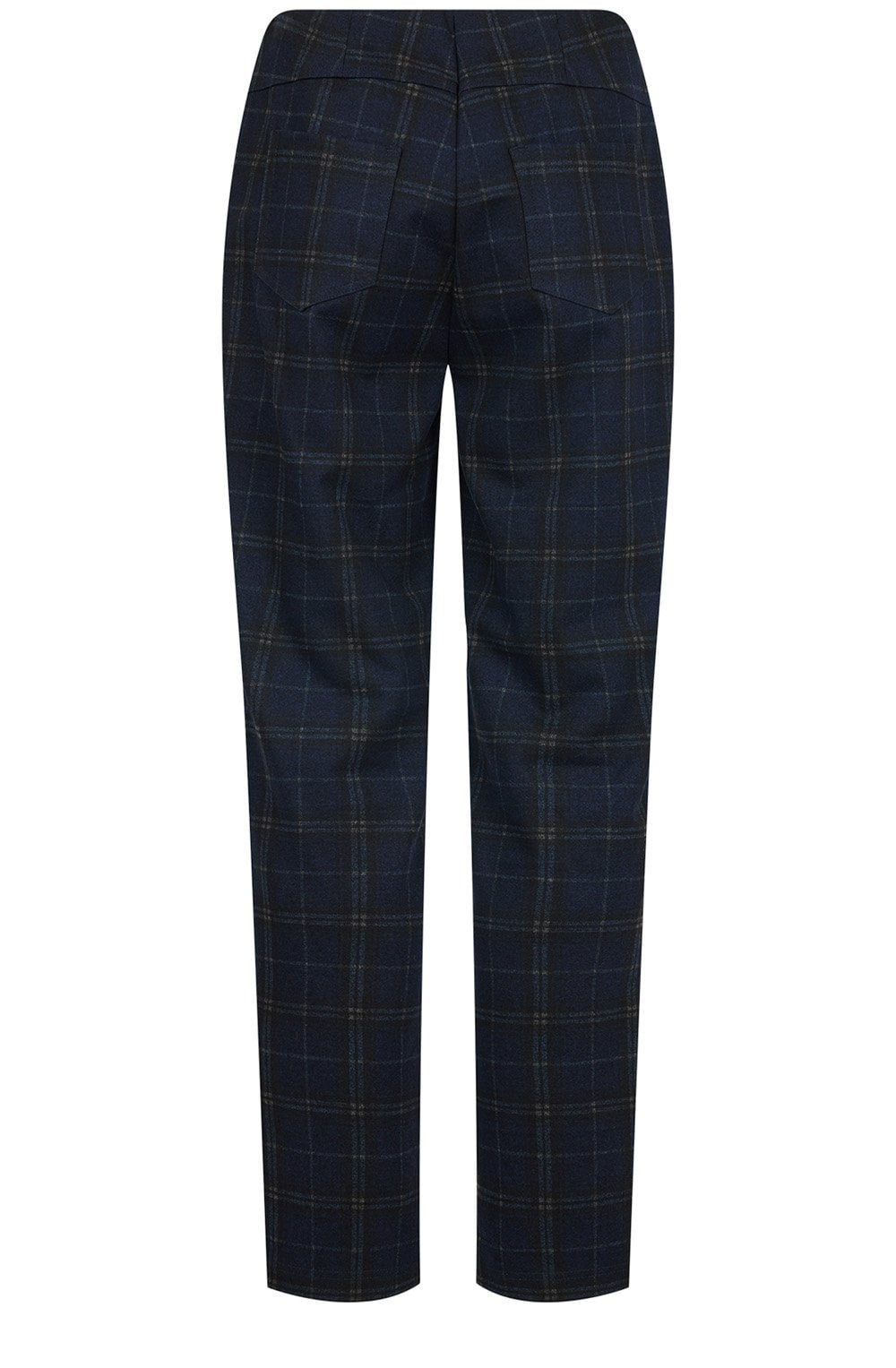 Bella Navy Tartan Check Trousers