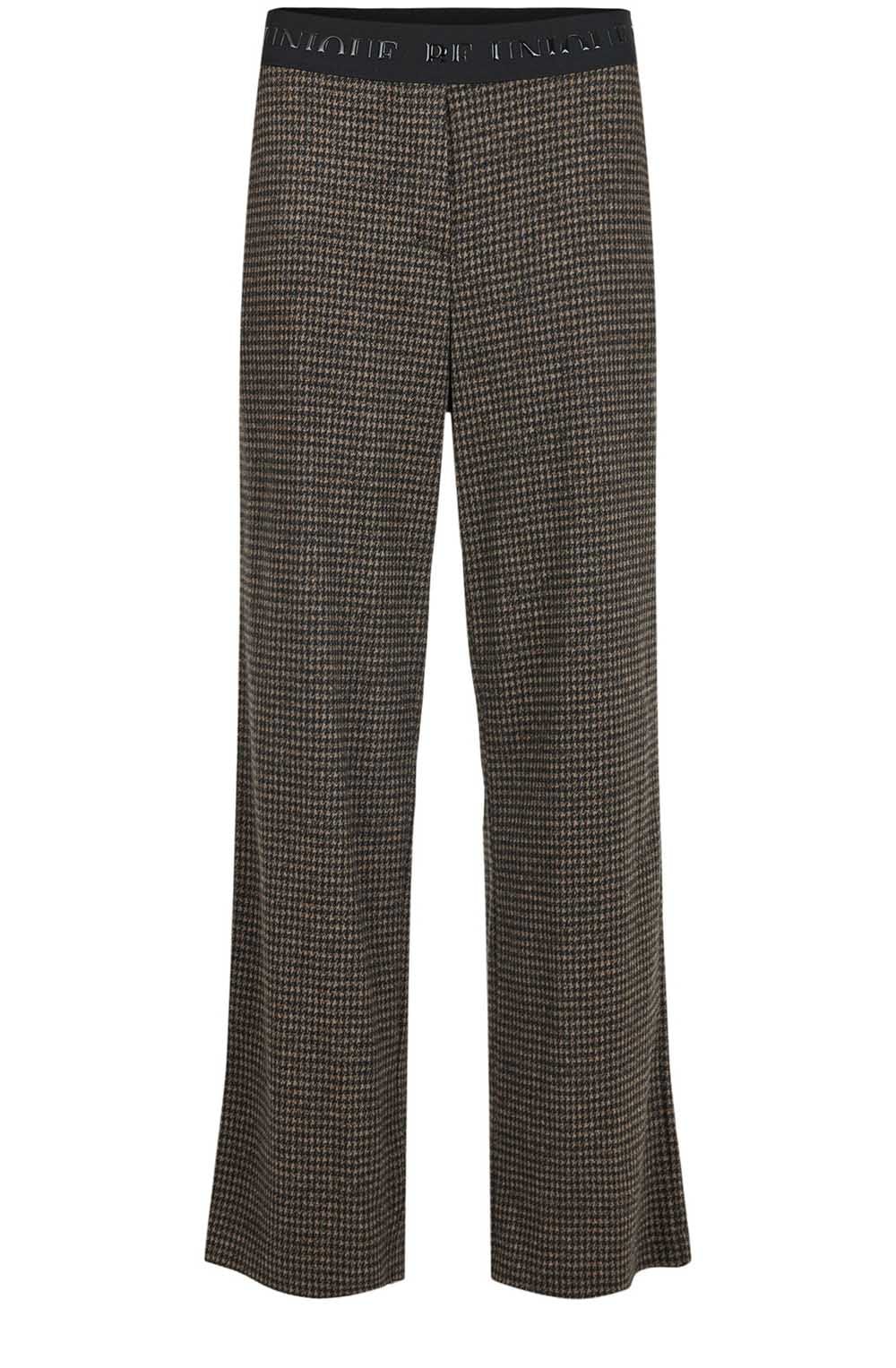 Britt Dark Brown Houndstooth Check Trouser
